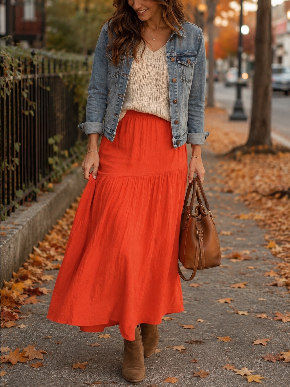Lark Lane Orange Skirt SZ 10